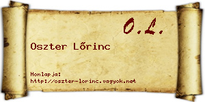Oszter Lőrinc névjegykártya